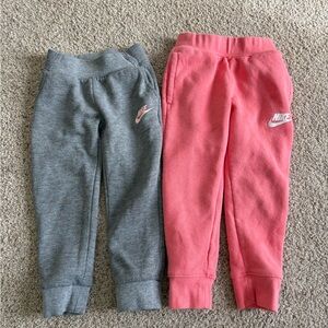Set Of 2 Nike Toddler Girl Jogger Sweatpants 4T XS Pink And Gray